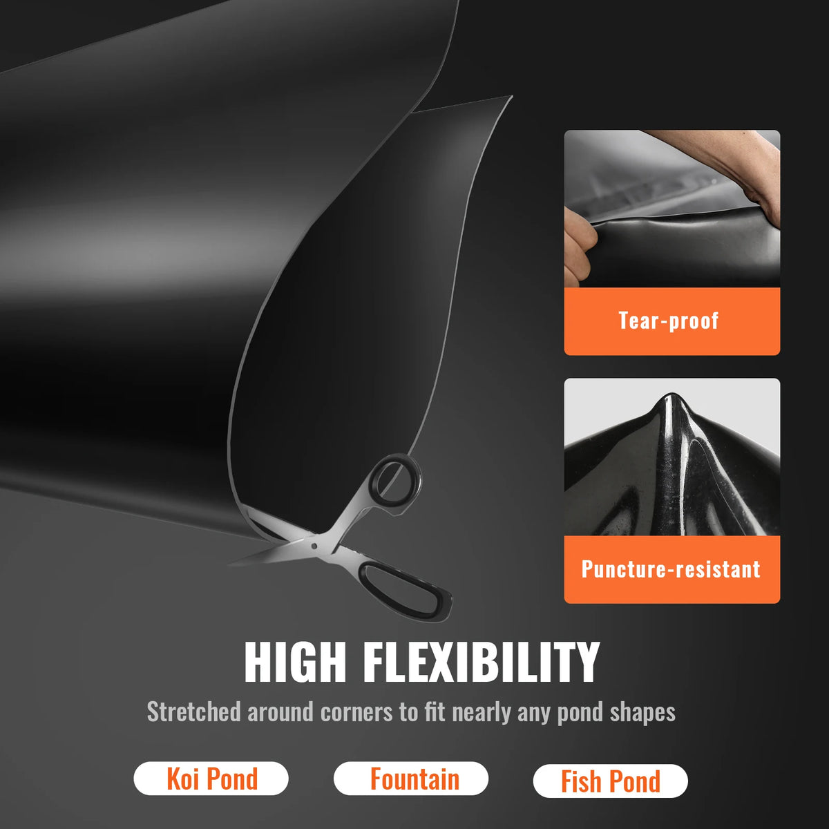 SucceBuy Flexible LLDPE Pond Liner for Fish and Koi Ponds