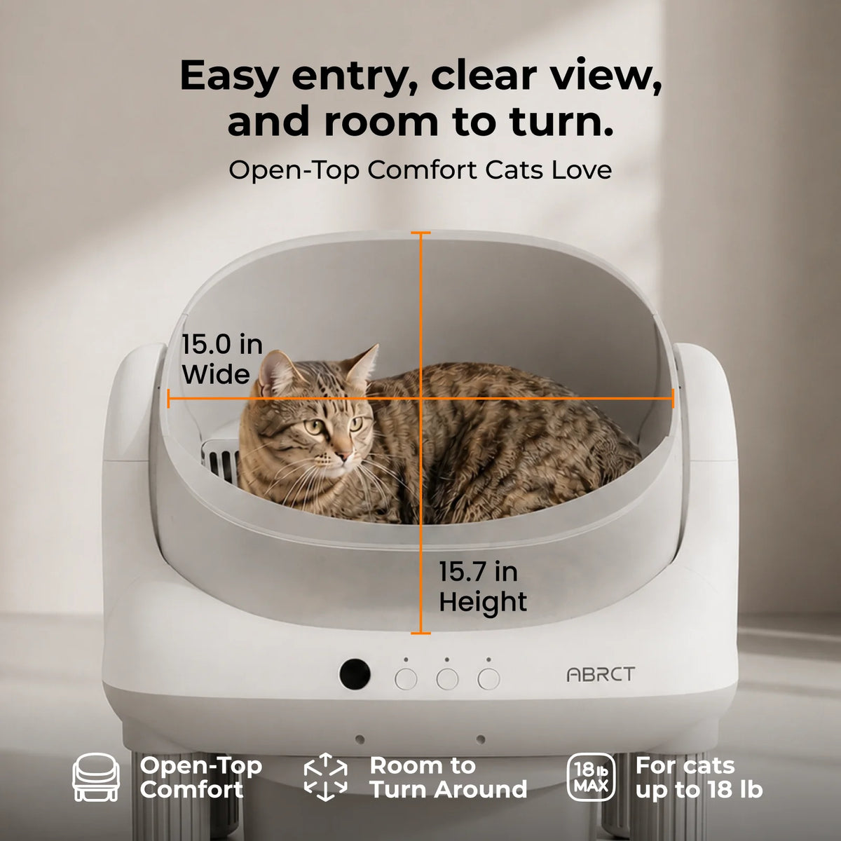 Open Top Self Cleaning Litter Box,Electronic Hands-Free,Smart Robot,Automatic Cleaning Litter Box-App Control & Safe Anti-Pinch,with Safety Sensors & Liner for Small &Medium-sized Cats