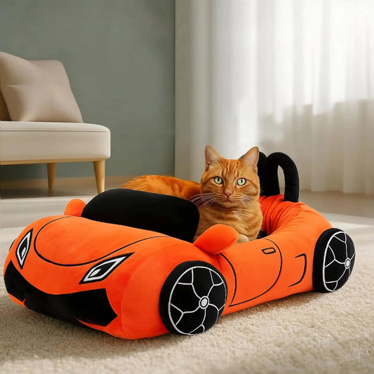 CWV Supercar Coral Fleece Pet Bed With Soft Pillow
