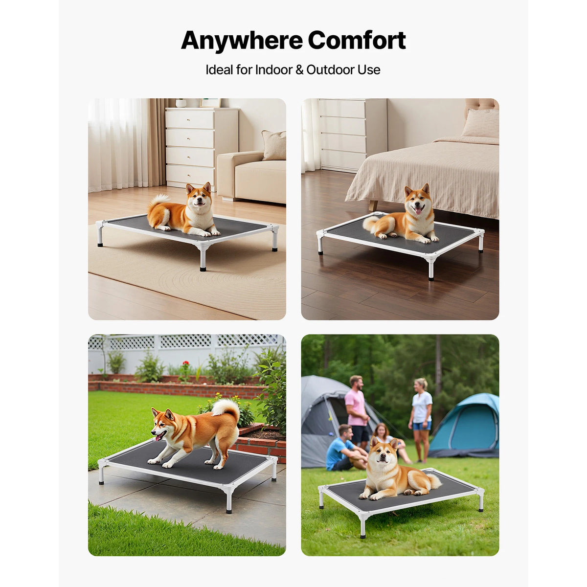 SucceBuy Elevated Dog Bed Portable Breathable Raised Pet Cot