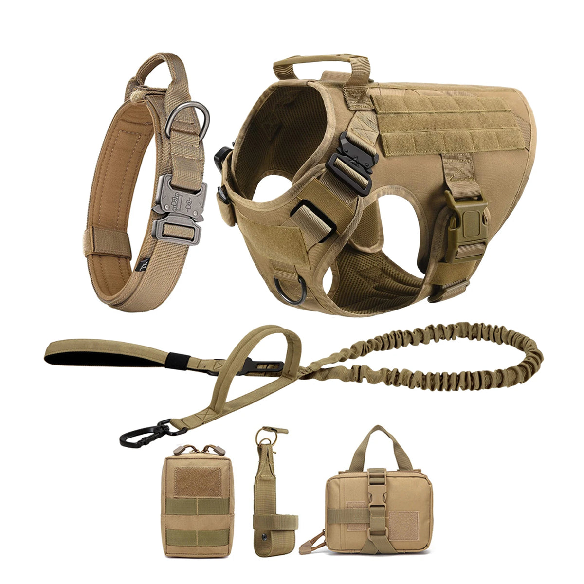 Tactical Nylon Dog Harness Padded Quick Release Buckle For Training