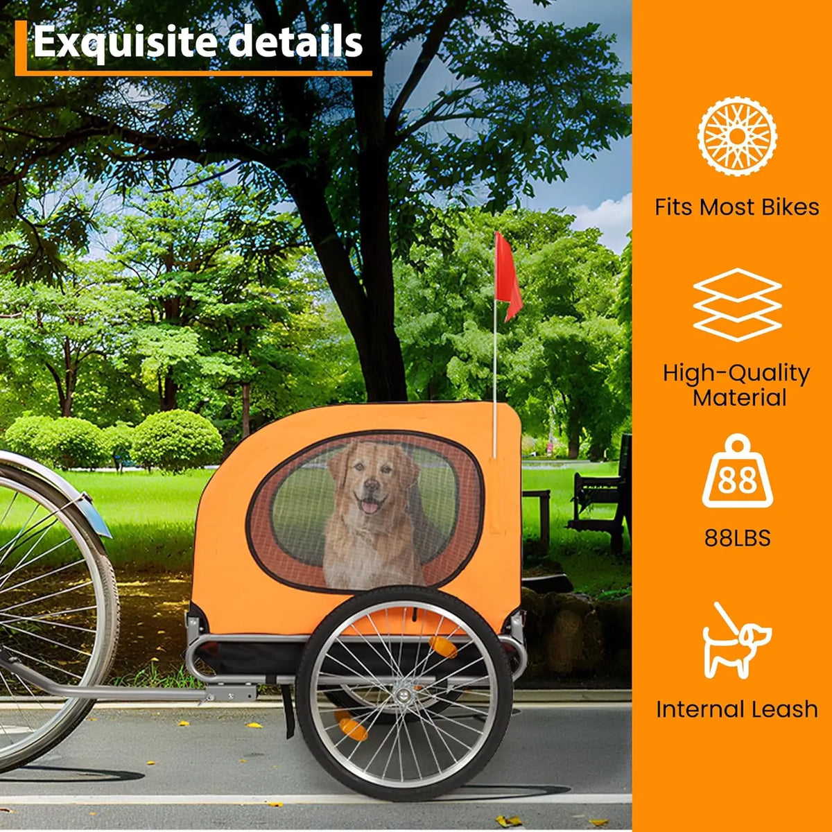 Twister Ck Foldable Dog Bike Trailer For Comfortable Pet Rides