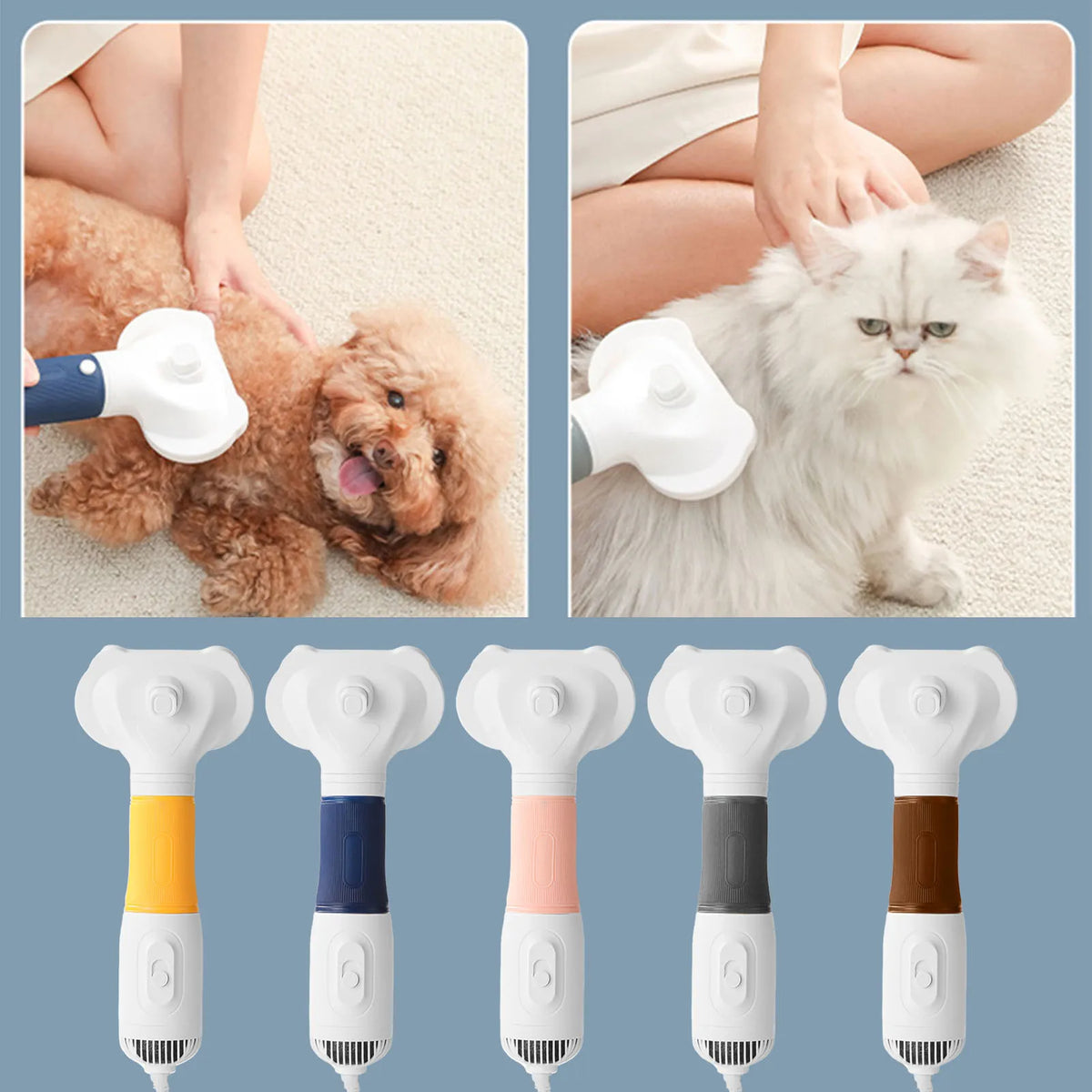 Quiet Pet Grooming Hair Dryer Brush For Cats And Dogs