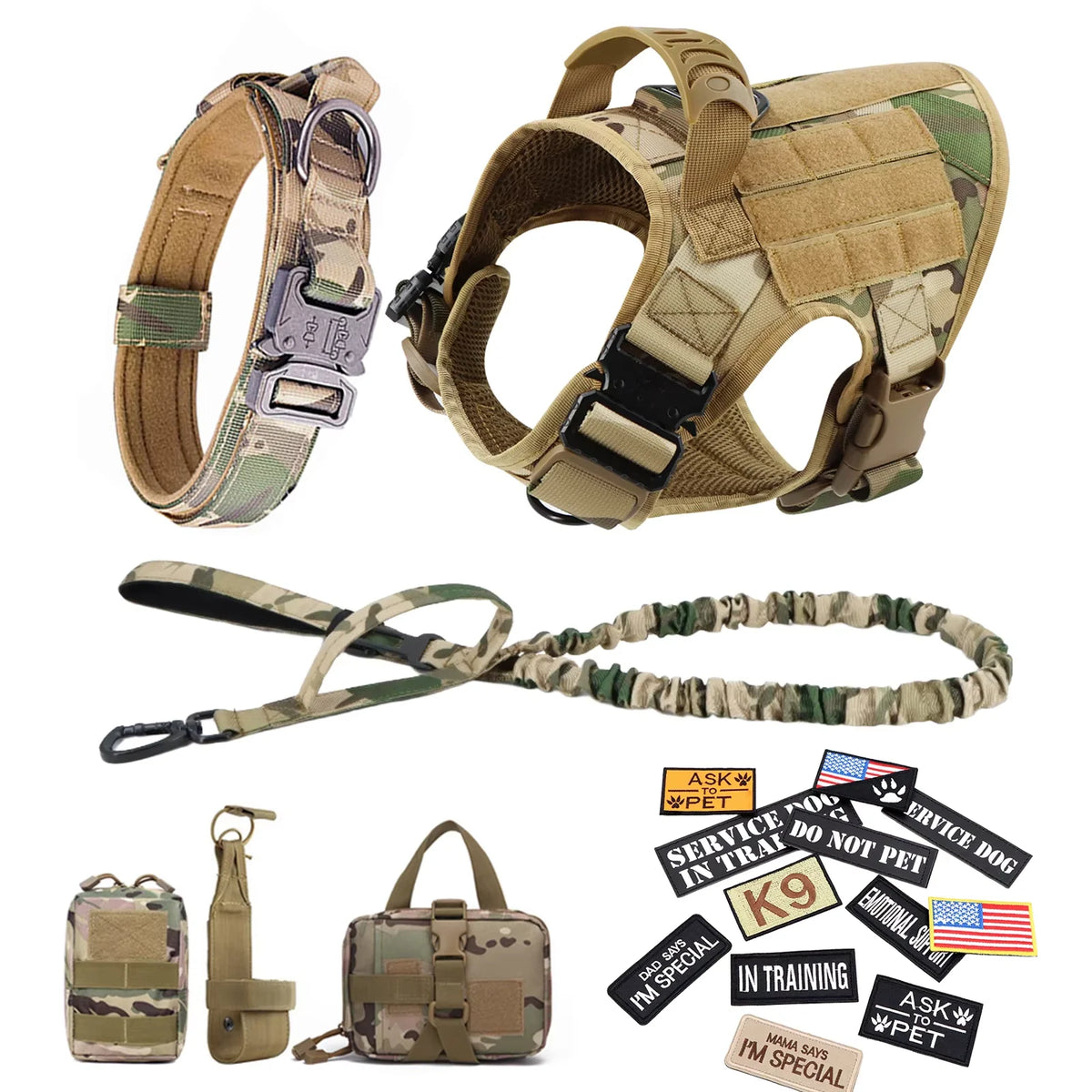 Petravel Tactical Large Dog Harness Vest Quick Release Padded Design