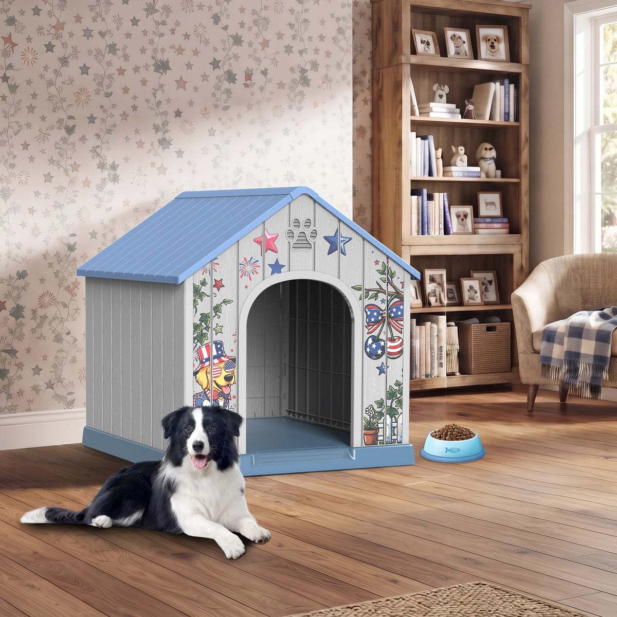 Weatherproof Plastic Dog House Outdoor Pet Shelter