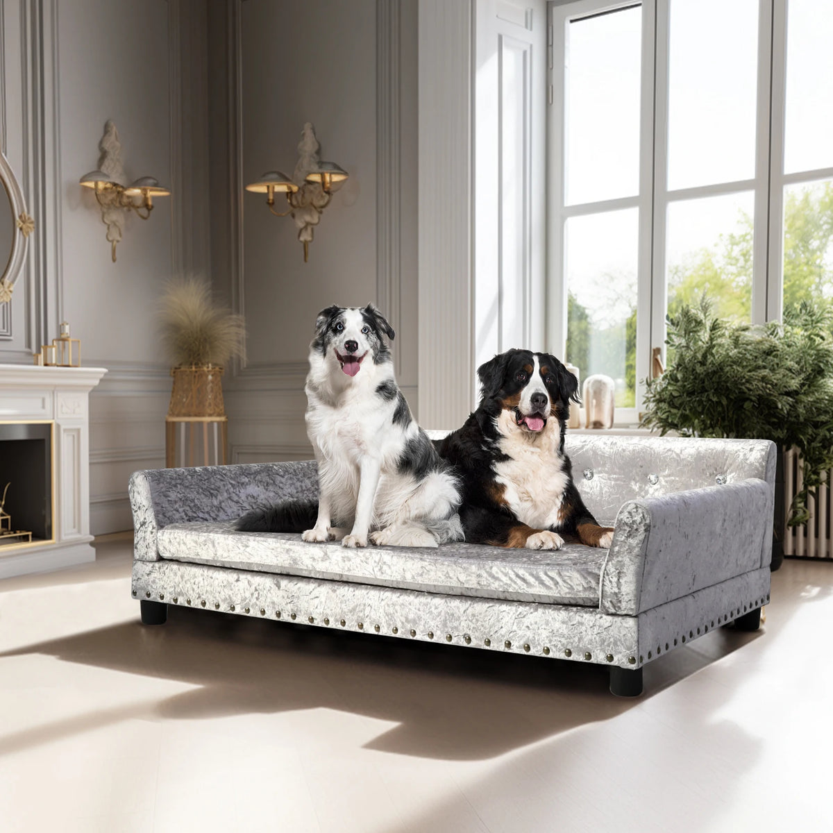 BORWART Raised Dog Sofa Bed With Removable Cover For Pets