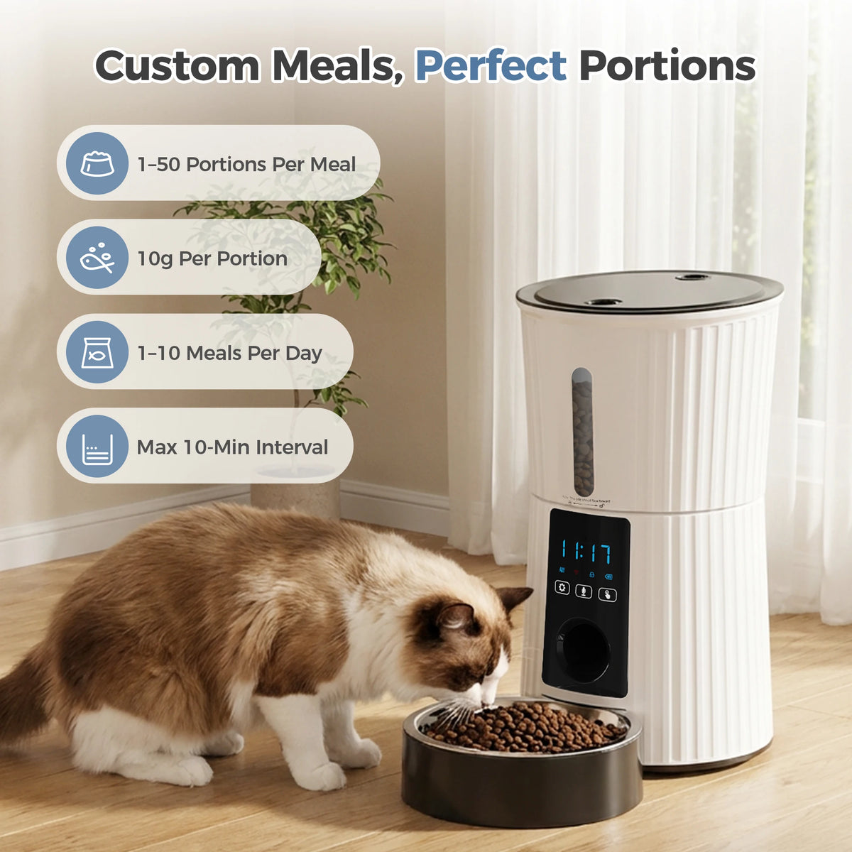 Automatic WiFi Smart Cat Feeder Programmable Pet Food Dispenser