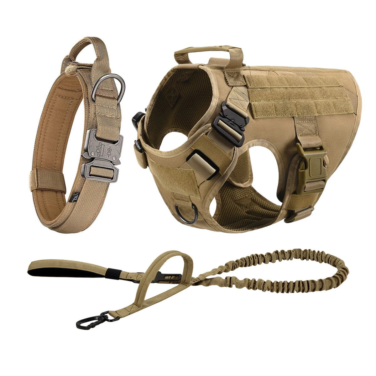 Tactical Nylon Dog Harness Padded Quick Release Buckle For Training