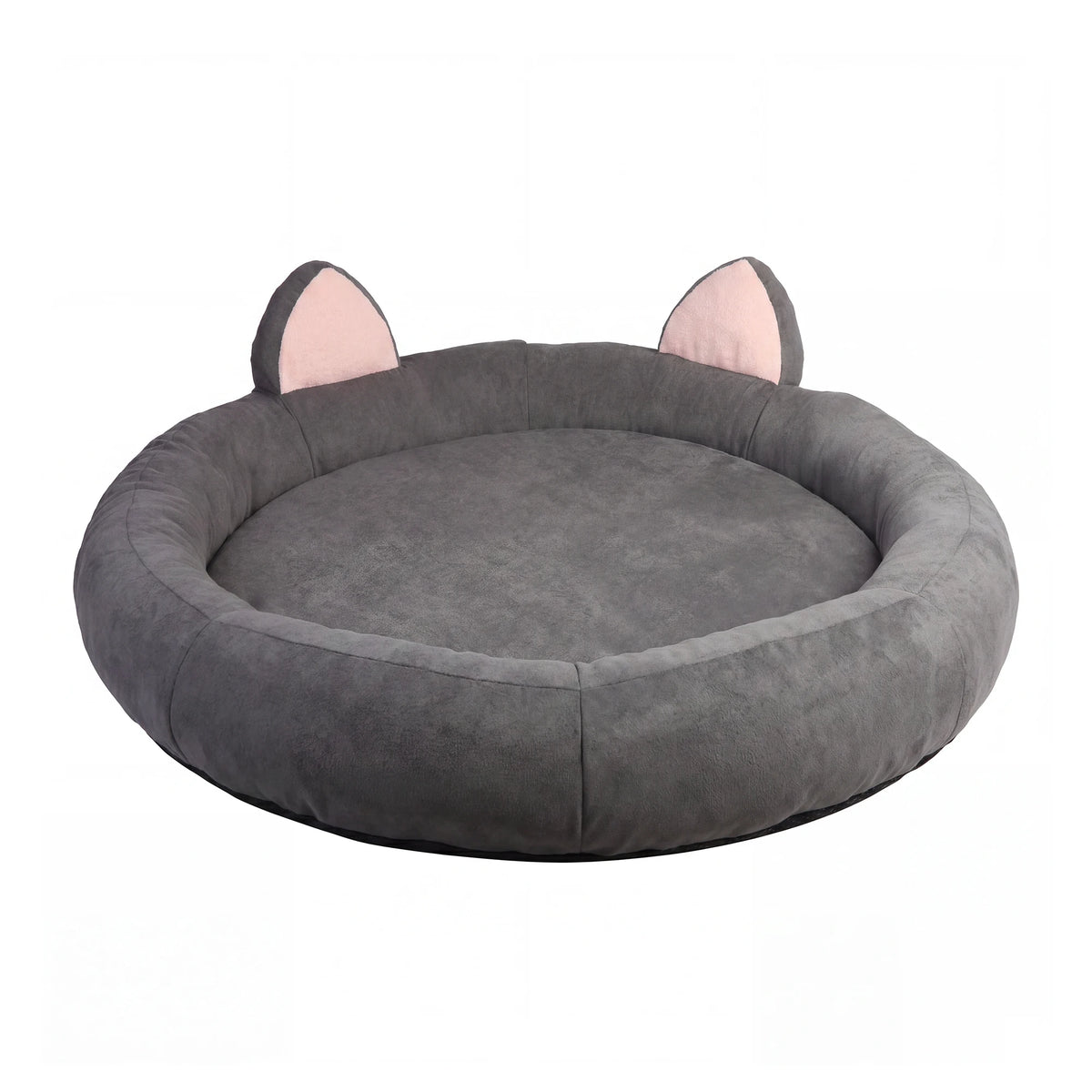 9.8" Round Dog Bed XXL Extra Large Thick Pet Couch Memory Foam Pet Couch for Large & Senior Dogs Supportive Bolster Design Brown Grey