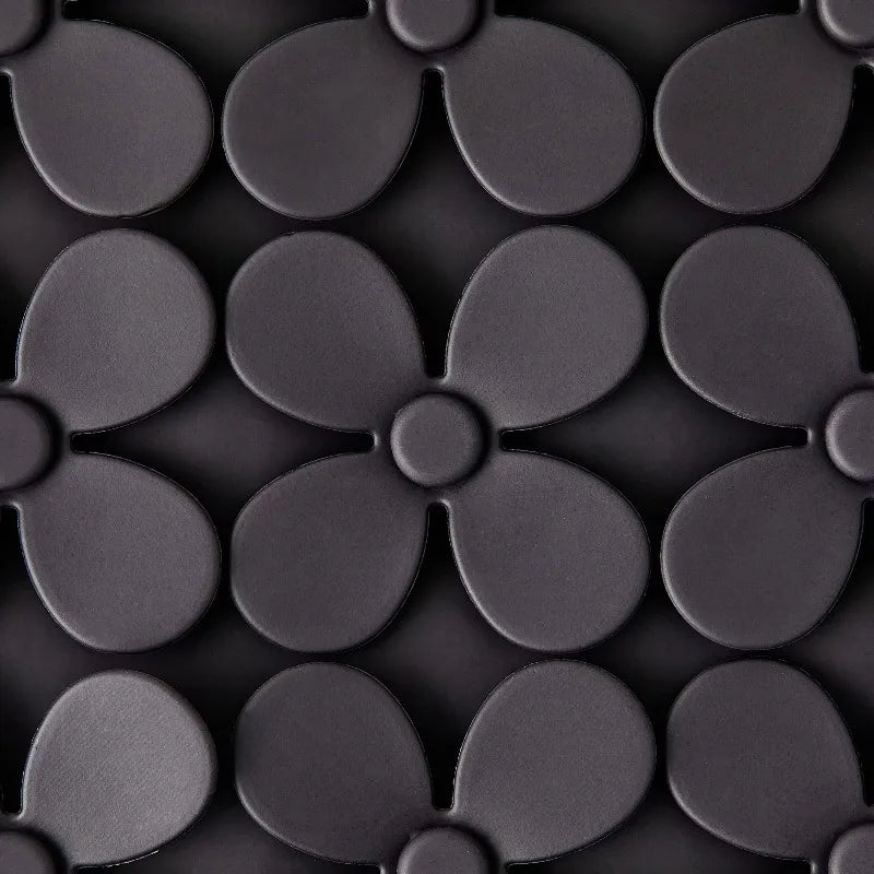 Silicone Shamrock Snuffle Mat, Black, 8" x 8" Strong suction cups keep the mat securely in place.