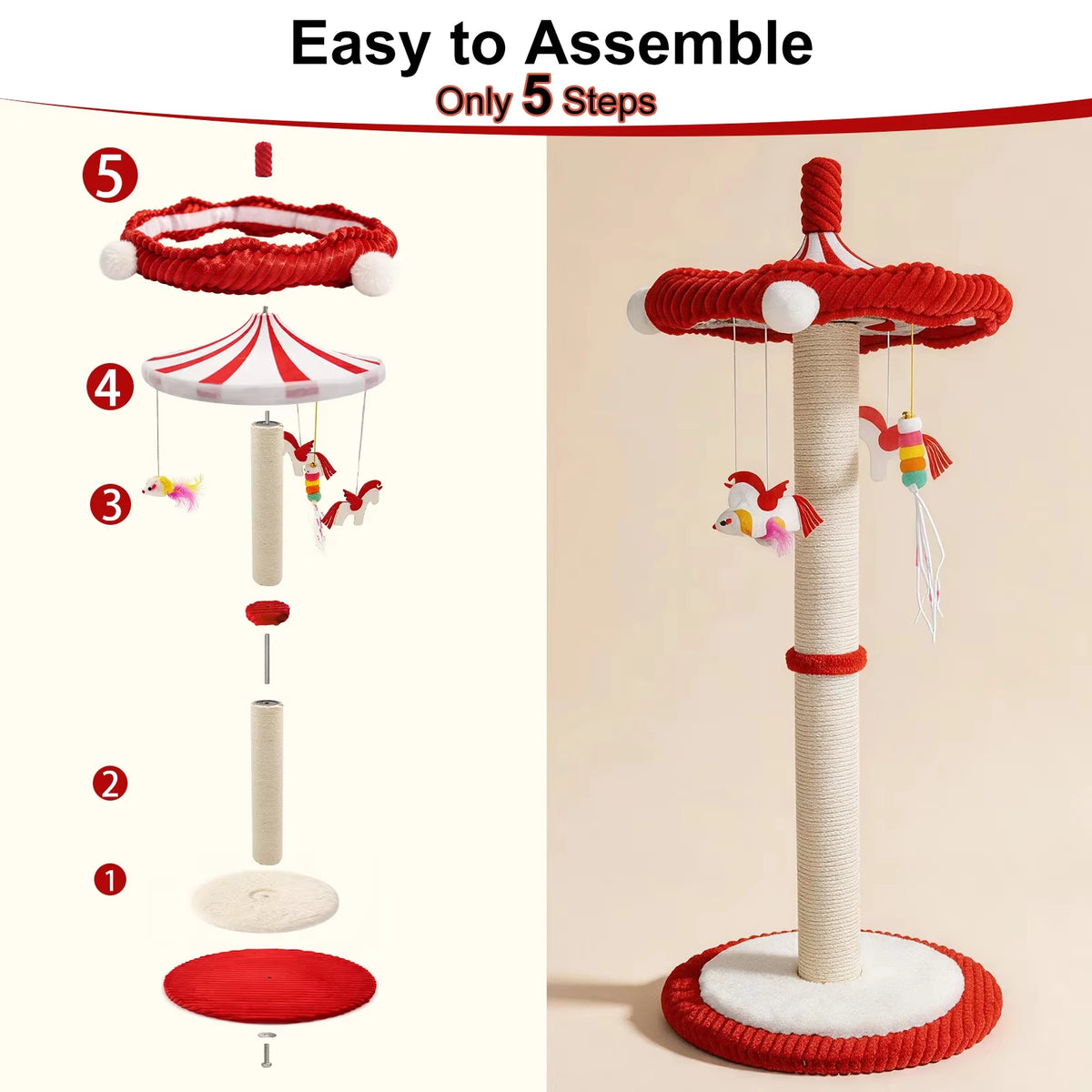 CWV Rotating Cat Scratching Post And Tower For Indoor Cats