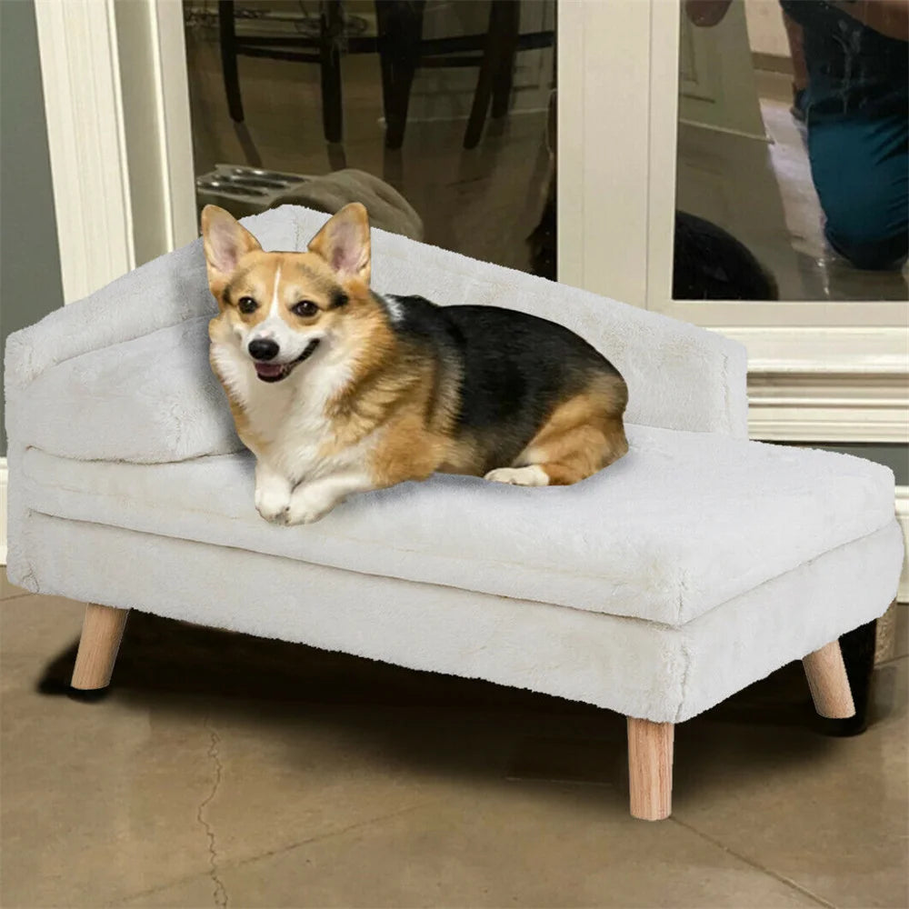 BORWART Elevated Dog Sofa Bed With Plush Waterproof Cushion