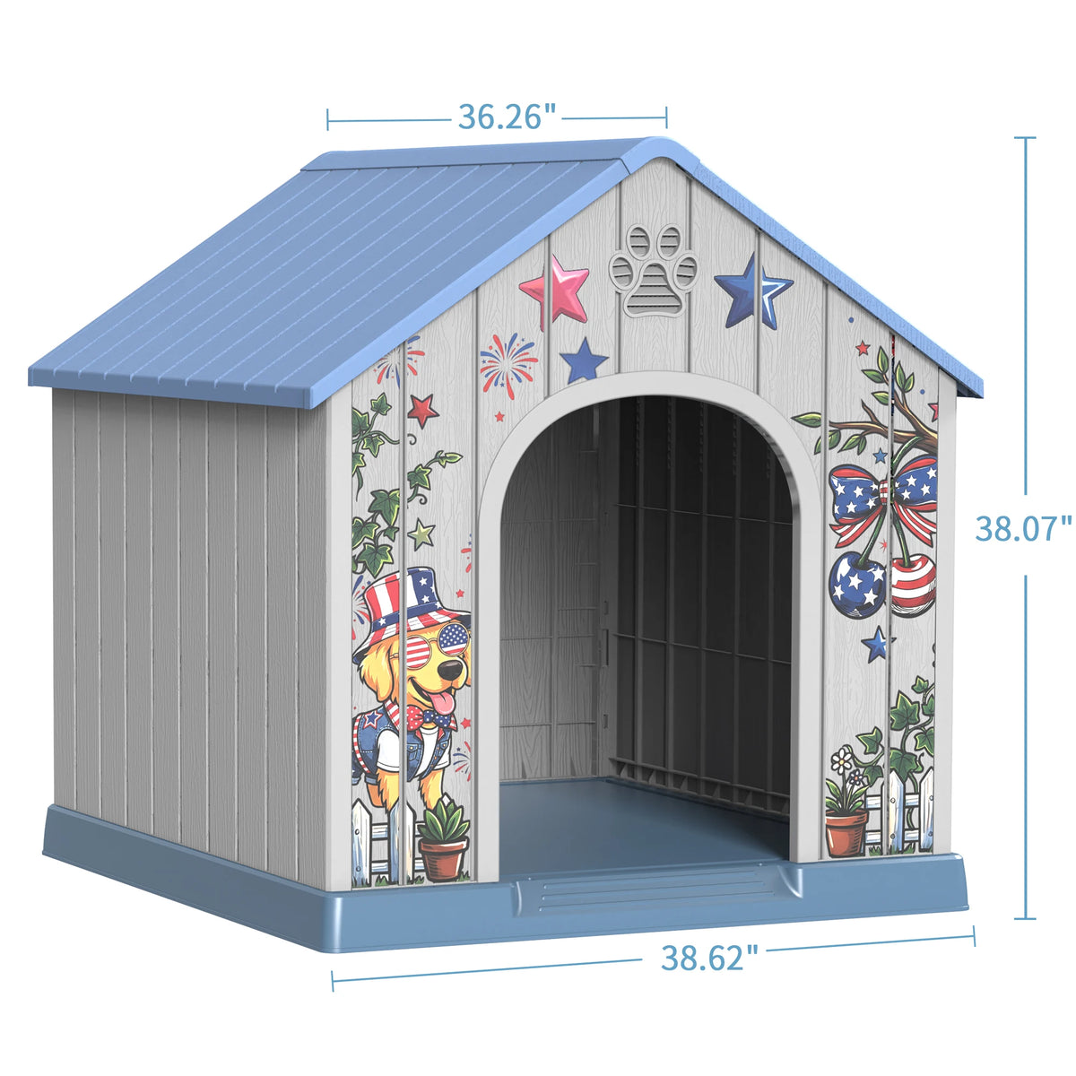 Weatherproof Plastic Dog House Outdoor Pet Shelter