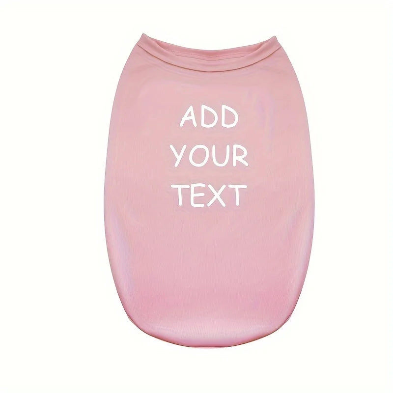Custom Personalized Text Pet Tank Top Sleeveless Vest Lightweight Dog Cat T-Shirt Clothes For Small Medium Pets Supply