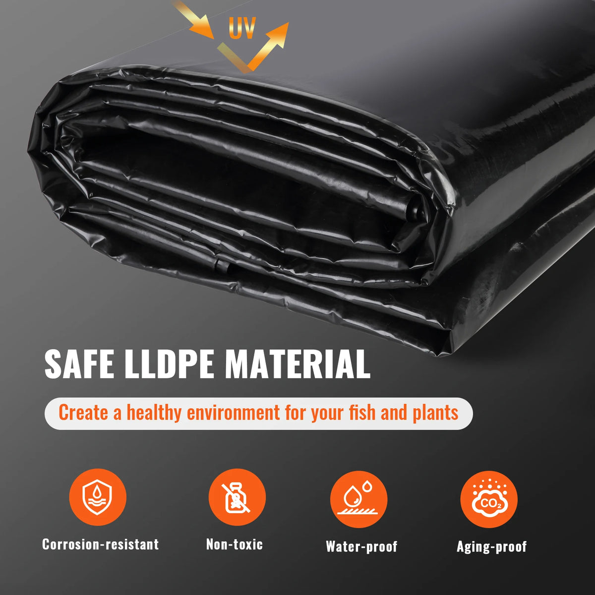 SucceBuy Flexible LLDPE Pond Liner for Fish and Koi Ponds