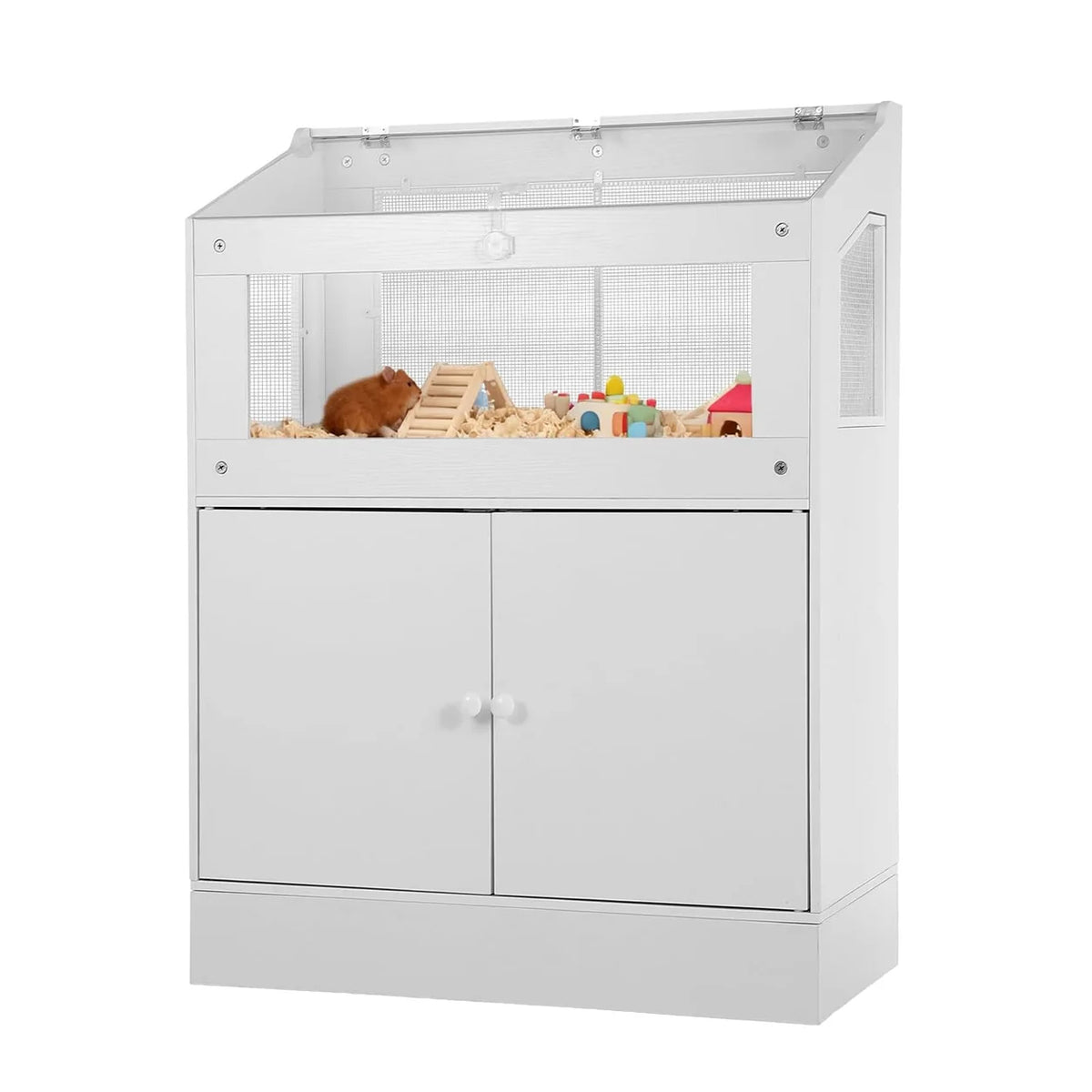 Hamster Habitat With Storage Cabinet And Clear Acrylic Panels
