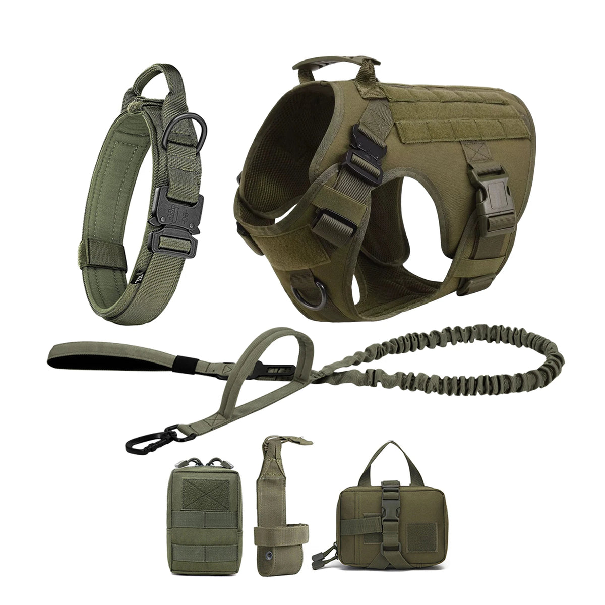 Tactical Nylon Dog Harness Padded Quick Release Buckle For Training