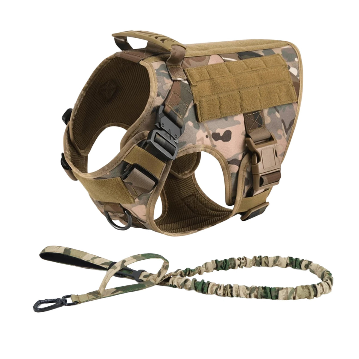 Tactical Nylon Dog Harness Padded Quick Release Buckle For Training