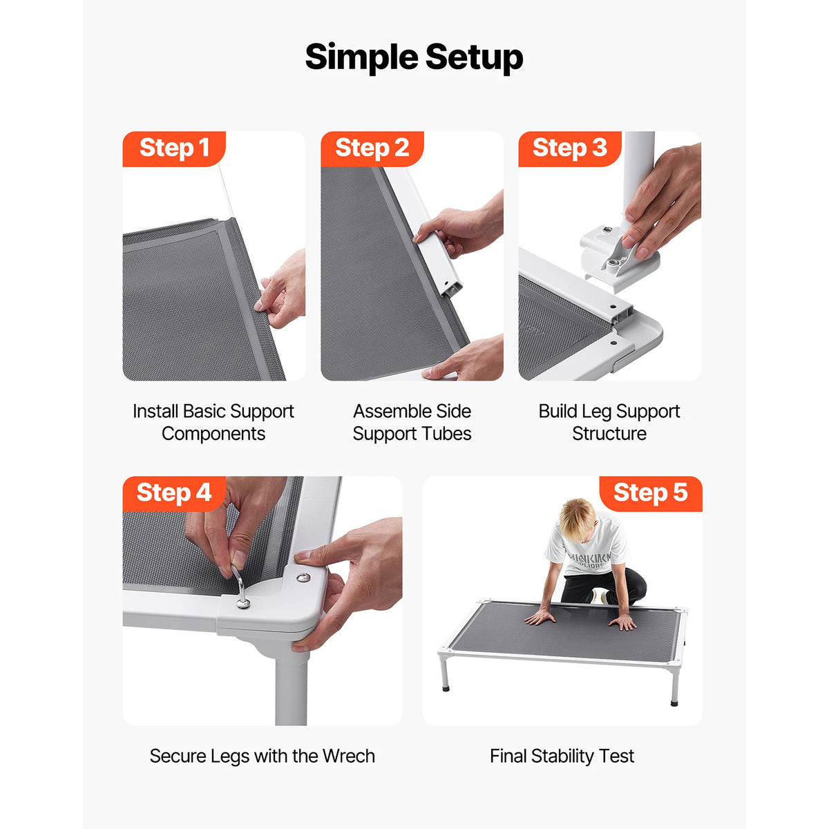 SucceBuy Elevated Dog Bed Portable Breathable Raised Pet Cot