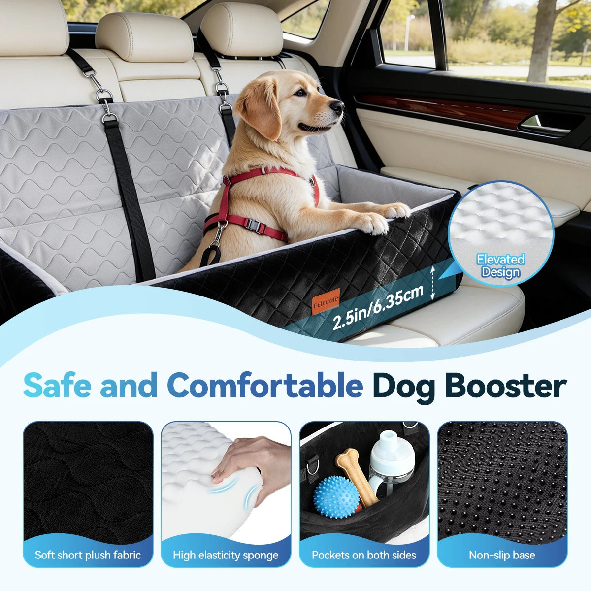 Multi Functional Dog Car Seat With Thick Cushion And Leashes