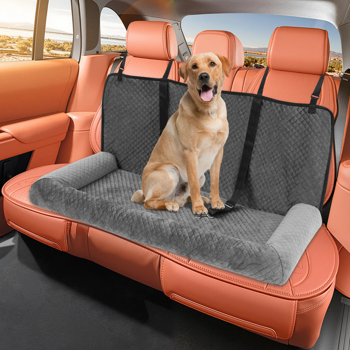 Dog Car Seat Bed With Resilient Support For Comfortable Travel