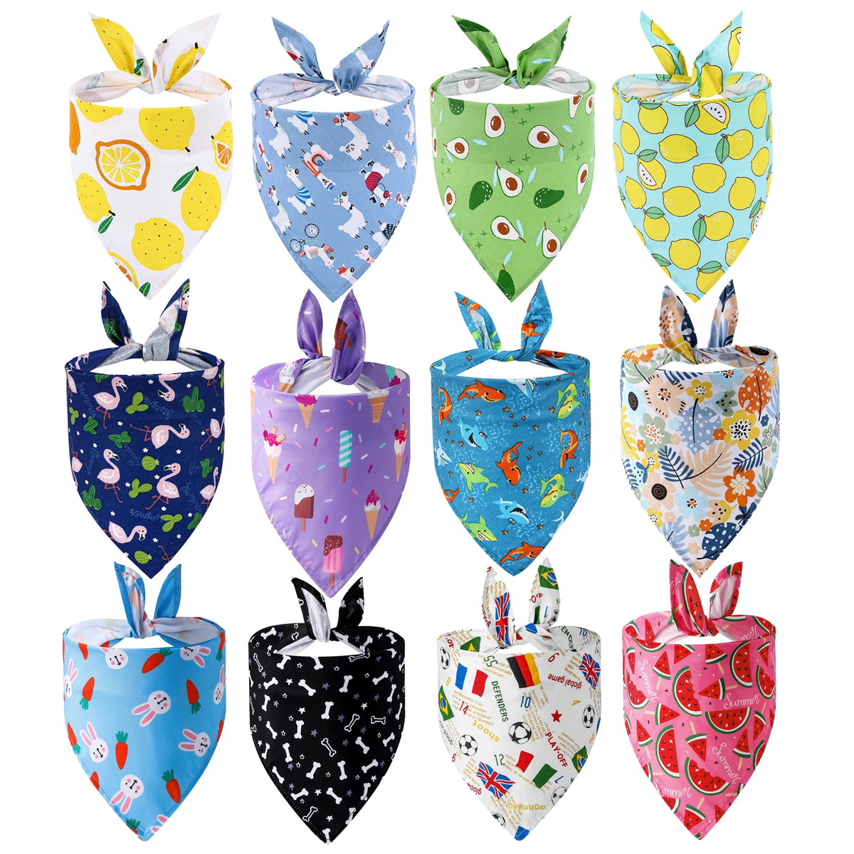 Washable Soft Dog Bandana Scarf Adjustable Pet Neck Kerchief