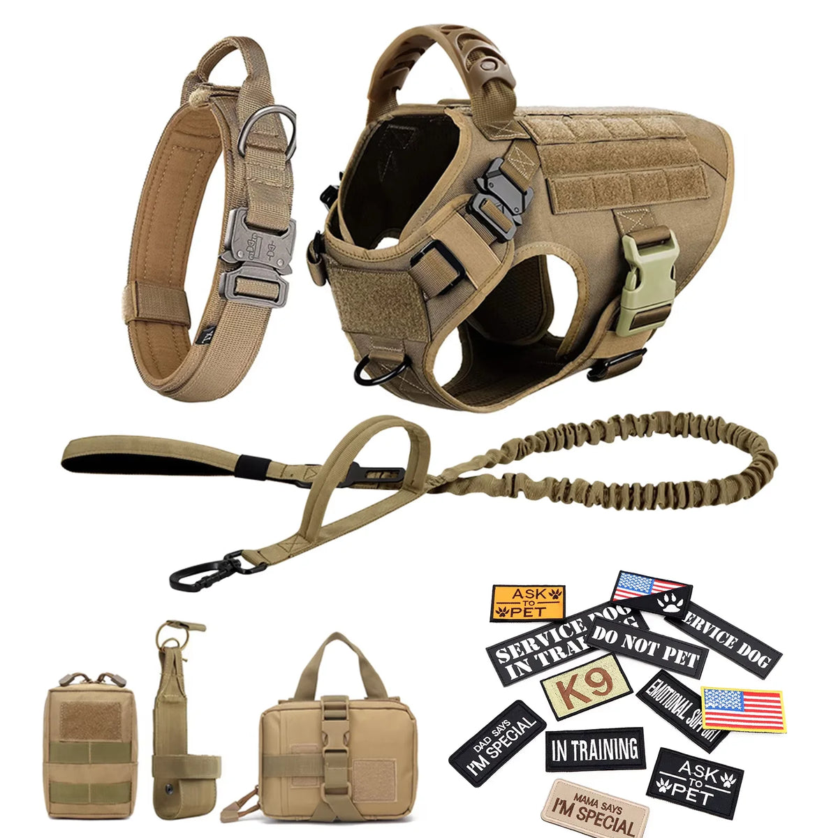 Petravel Tactical Large Dog Harness Vest Quick Release Padded Design