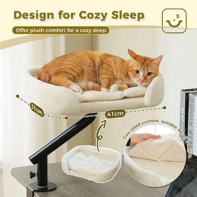 Breathable 360 Rotatable Cat Desk Bed Stand For Indoor Cats