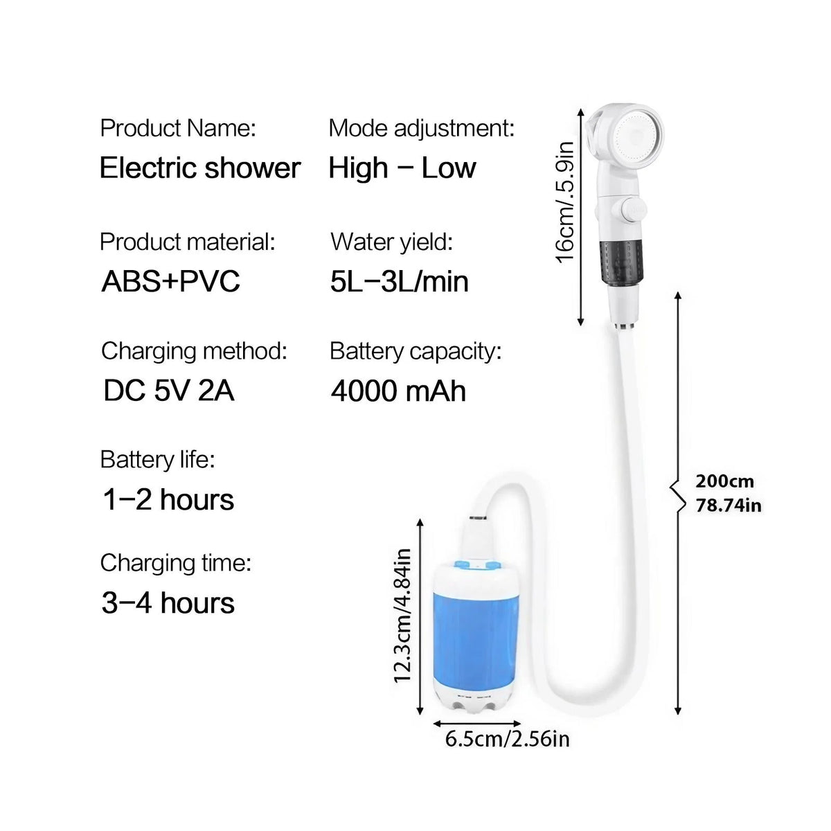 Rechargeable Handheld Pet Bath Sprayer With Adjustable Water Flow