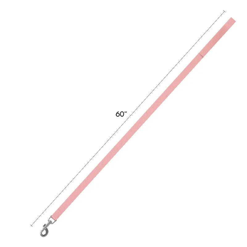 5 ft Nylon Anti-Shock Padded Dog Leash, Pink, Medium / Large