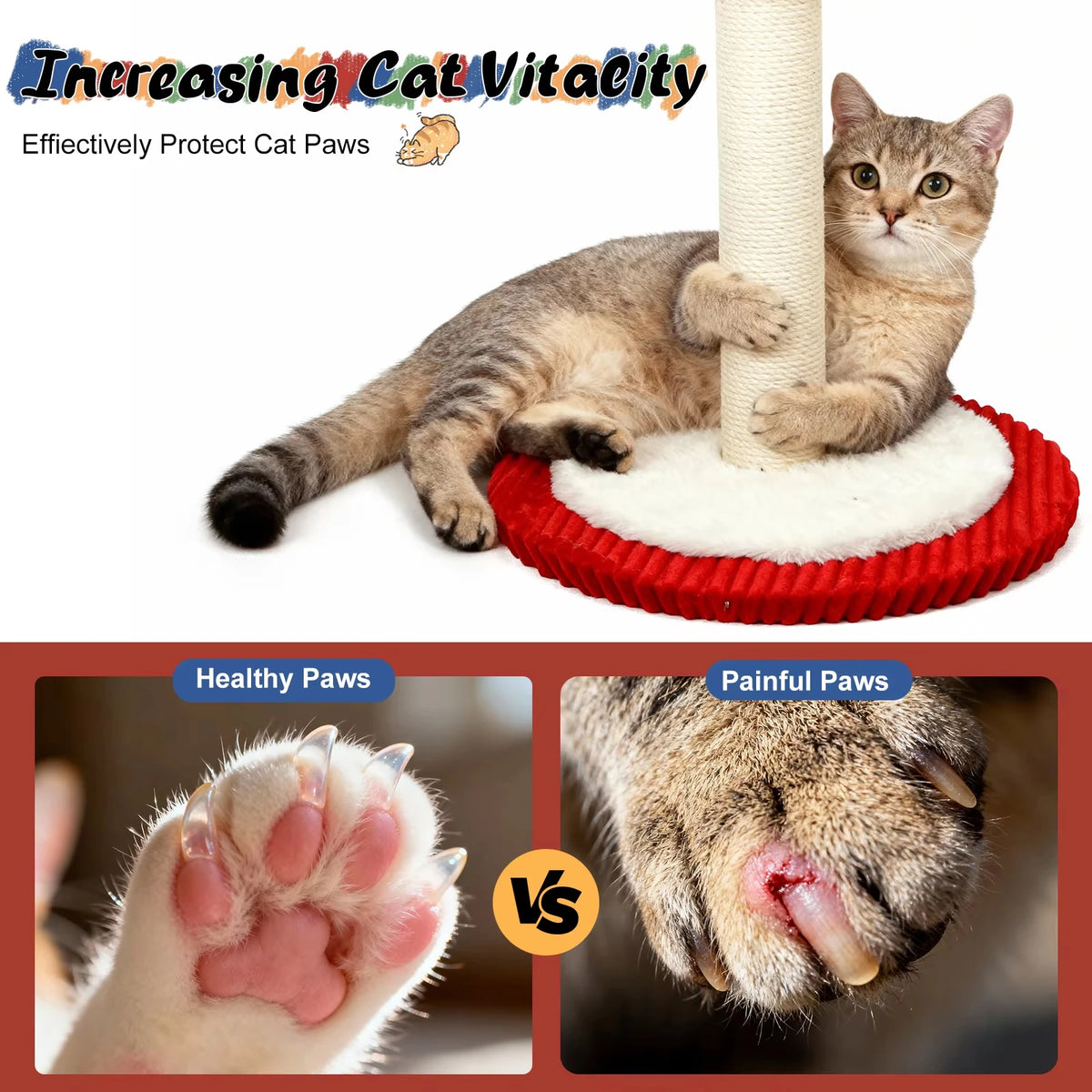CWV Rotating Cat Scratching Post And Tower For Indoor Cats