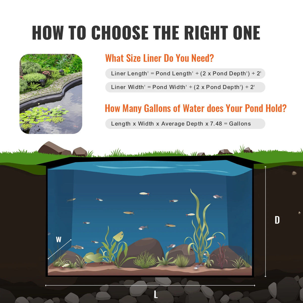 SucceBuy Flexible LLDPE Pond Liner for Fish and Koi Ponds