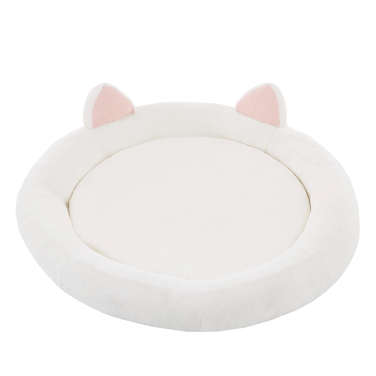 9.8" Round Dog Bed XXL Extra Large Thick Pet Couch Memory Foam Pet Couch for Large & Senior Dogs Supportive Bolster Design Brown Grey