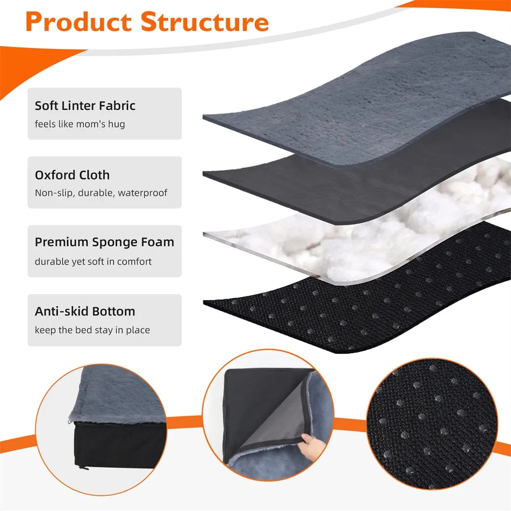 Borwart Orthopaedic Dog Bed With Waterproof Washable Cover For Pets
