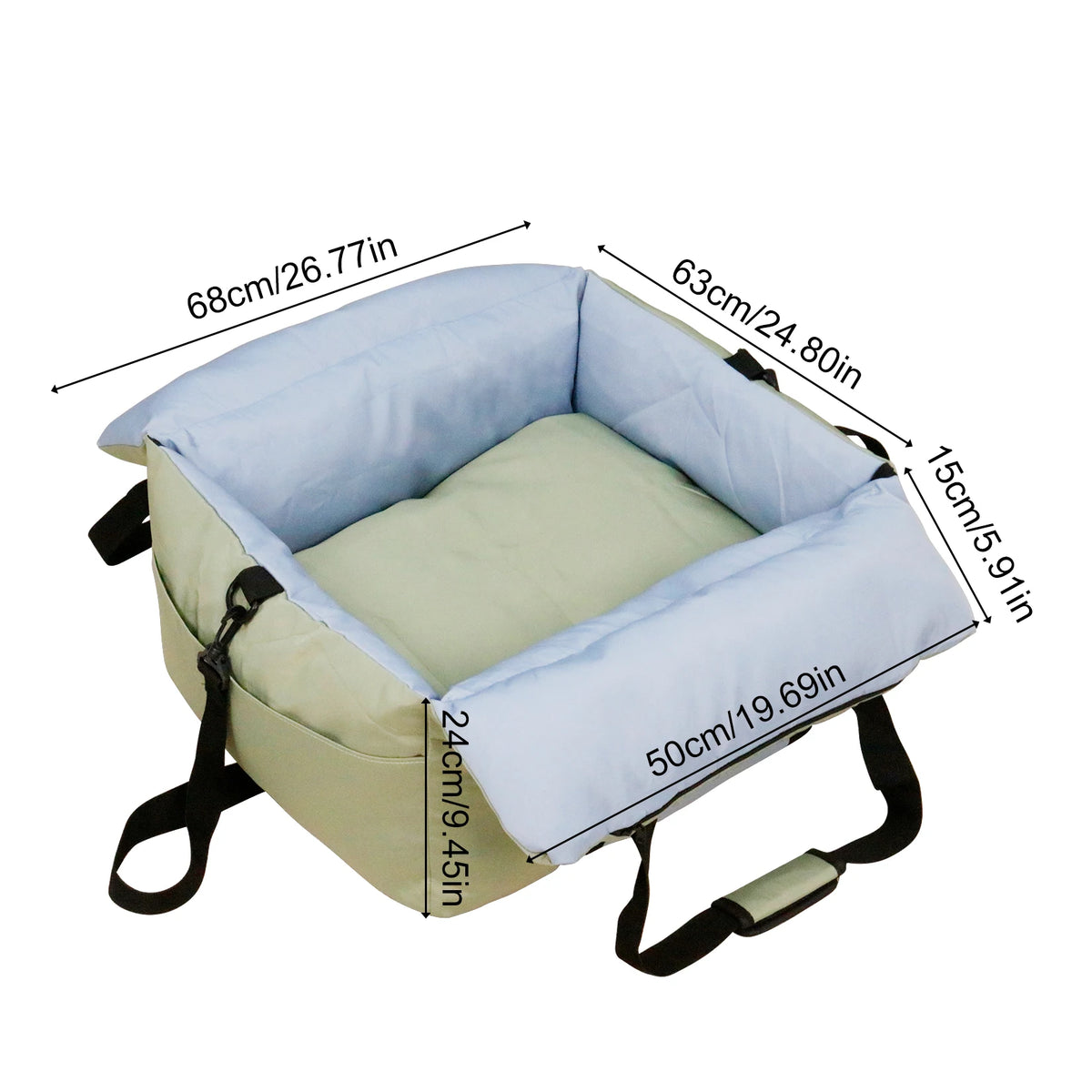 Borwart Portable Dog Car Booster Seat With Safety Belt