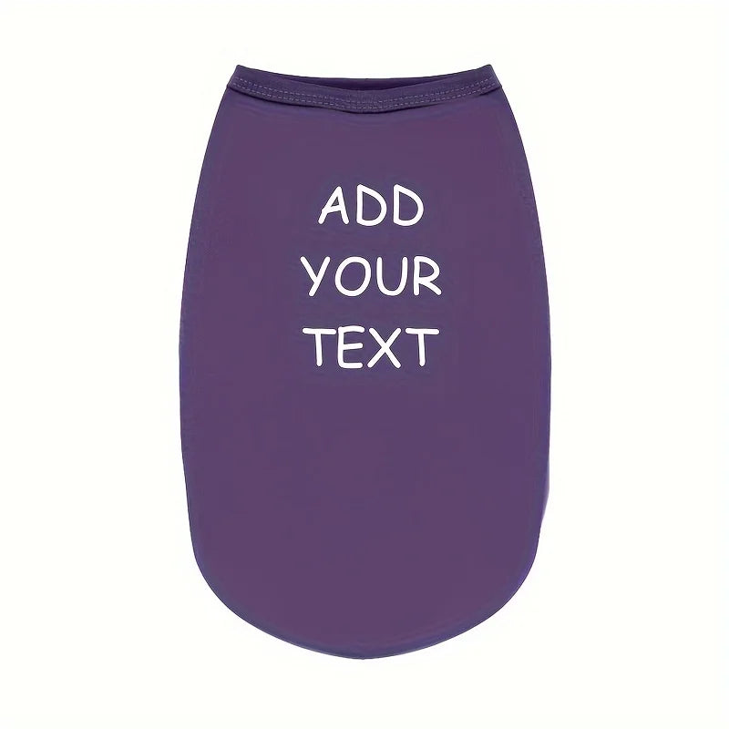 Custom Personalized Text Pet Tank Top Sleeveless Vest Lightweight Dog Cat T-Shirt Clothes For Small Medium Pets Supply