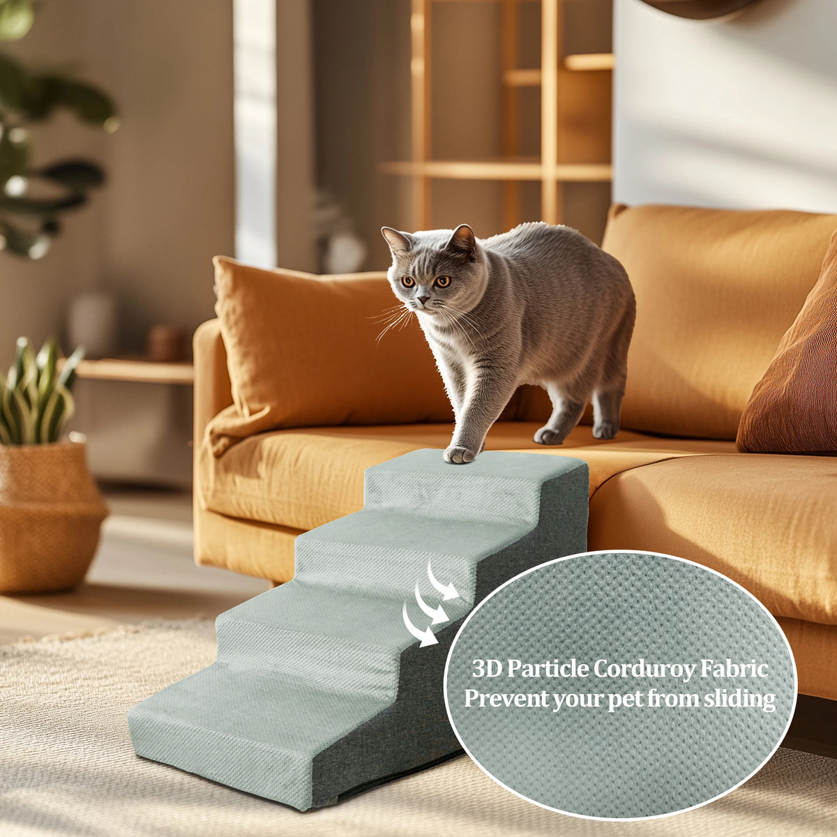High Density Foam Dog Stairs For Small Dogs With Cover