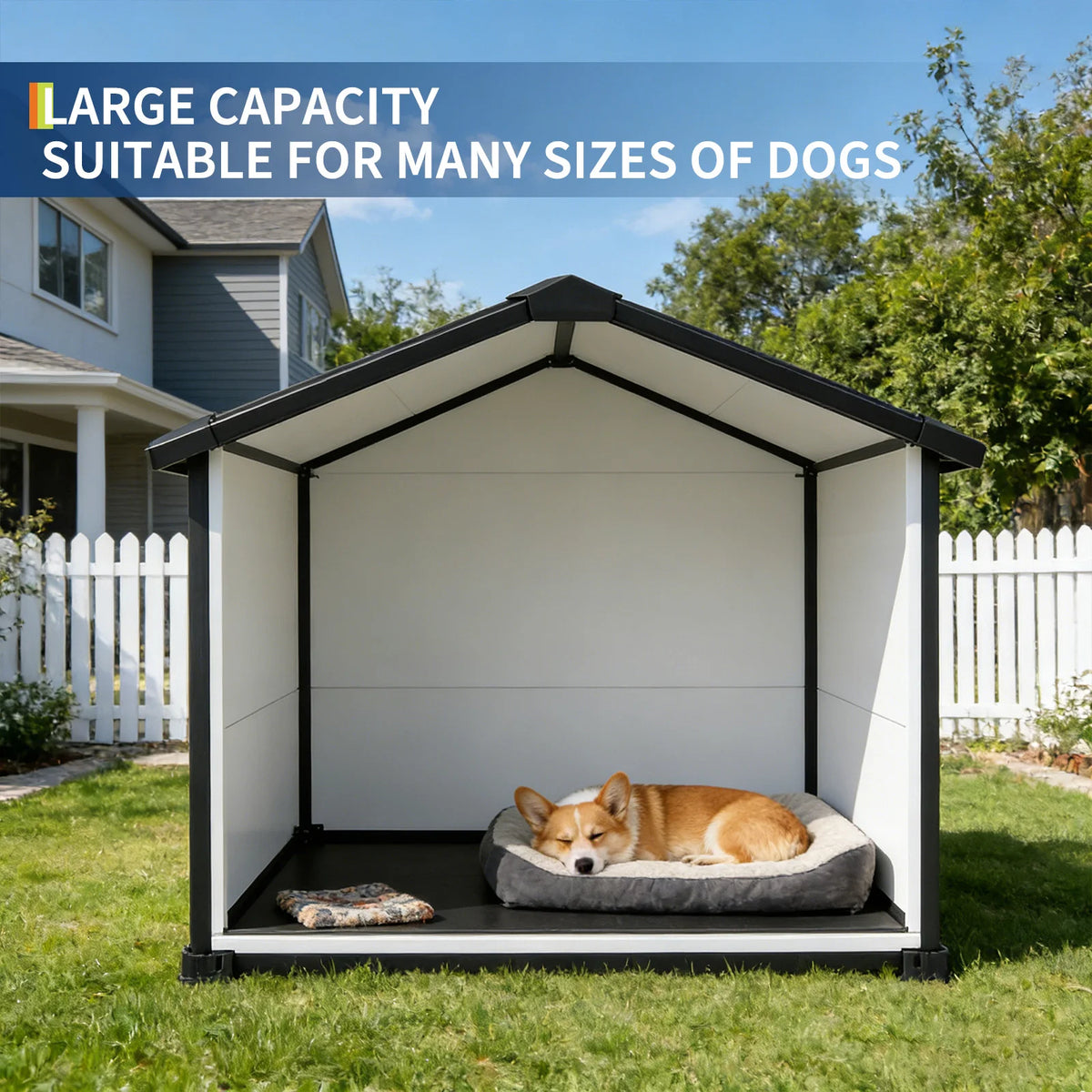 Waterproof Plastic Dog House With Removable Roof And Ventilation