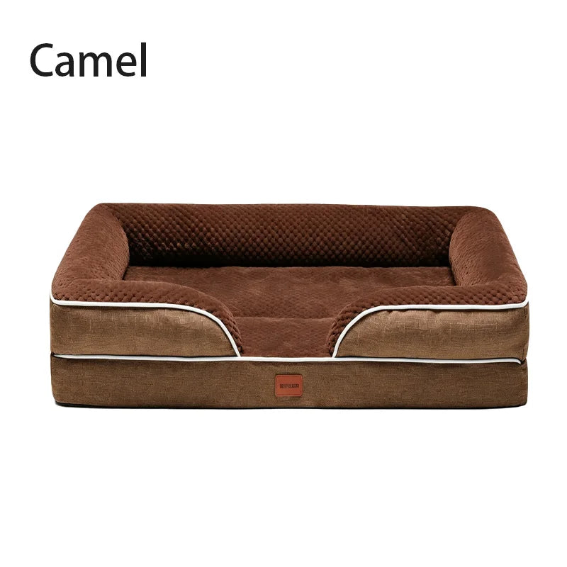 Orthopedic Dog Bed with Memory Foam & Egg-Crate Foam, Washable Waterproof Cover, Non-Slip Pet Couch for Small Medium Dogs, 4 Sizes