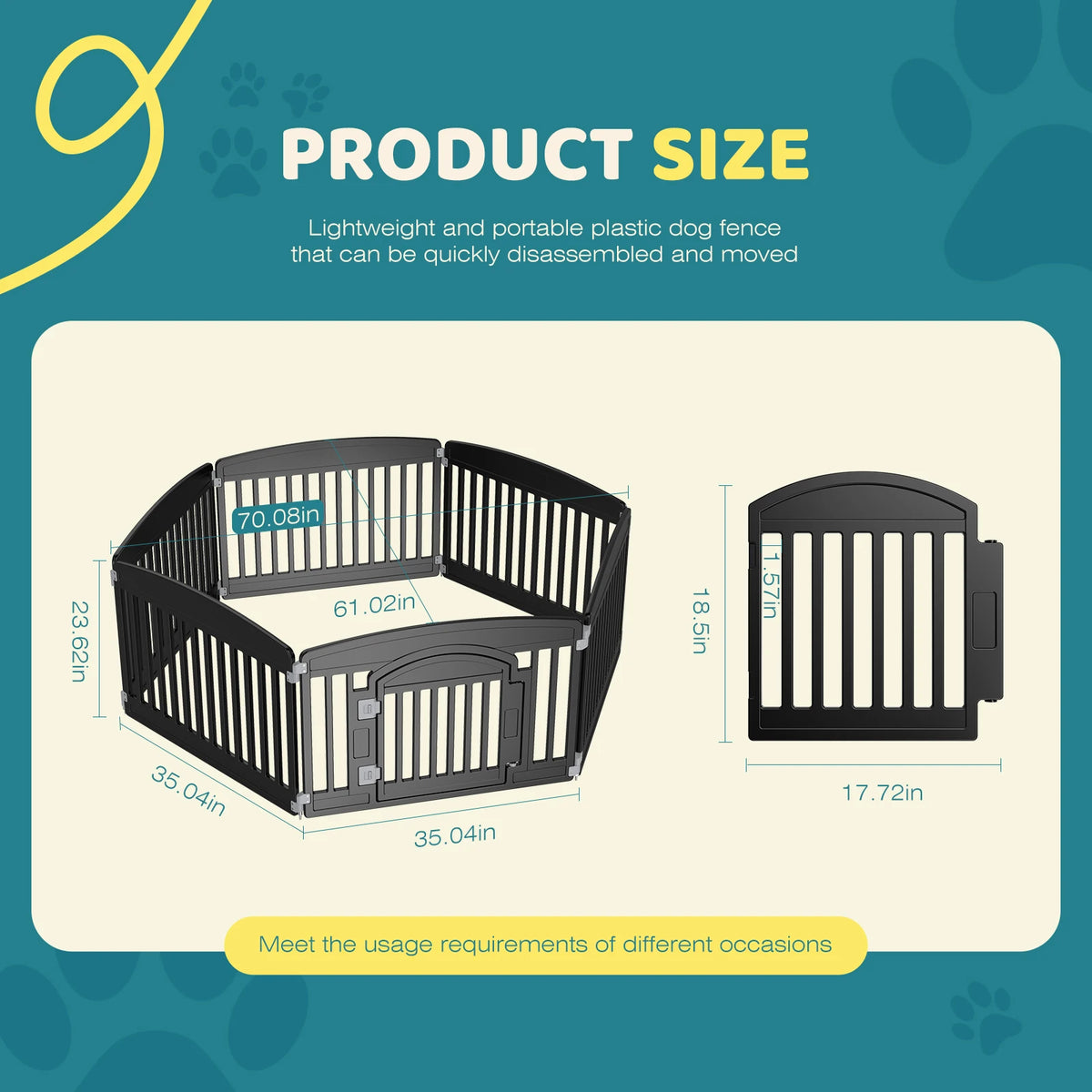JHK Plastic Dog Playpen For Small Medium Pets Safety Fence