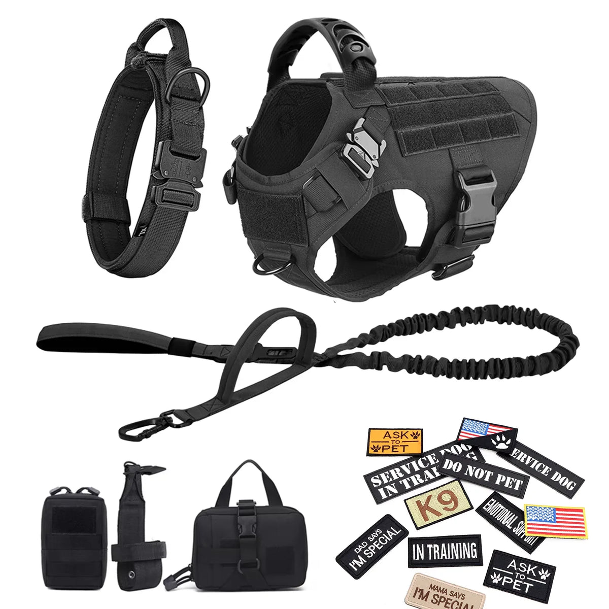 Petravel Tactical Large Dog Harness Vest Quick Release Padded Design