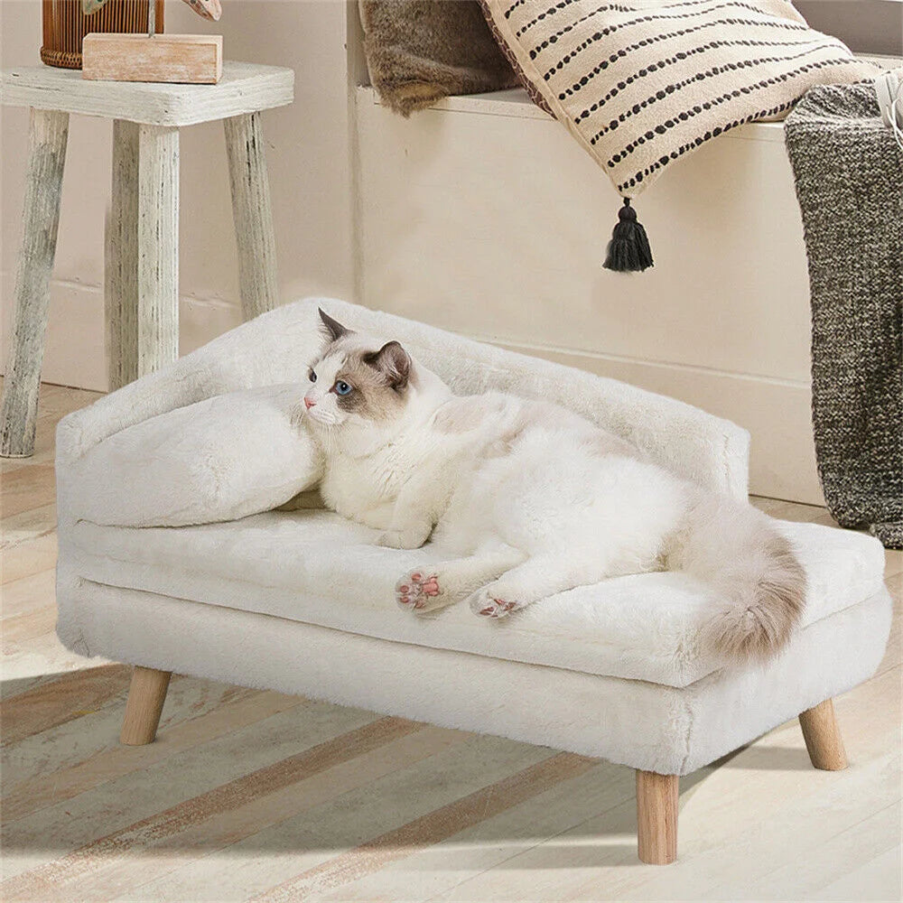 BORWART Elevated Dog Sofa Bed With Plush Waterproof Cushion