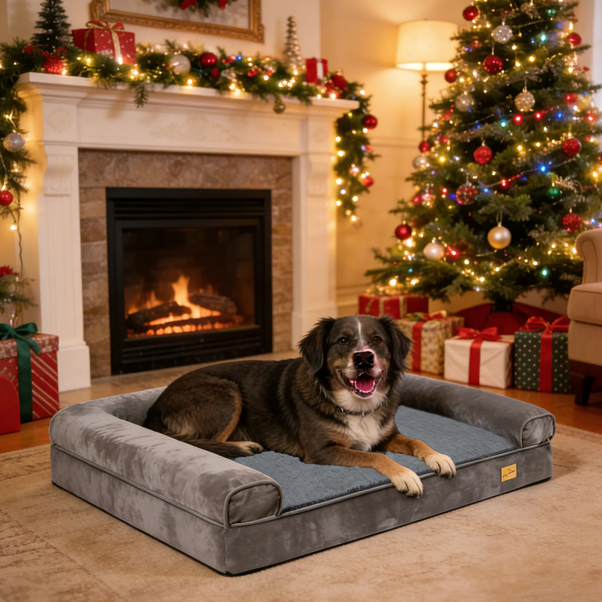 BORWART Orthopedic Memory Foam Calming Dog Sofa Bed Removable Cover