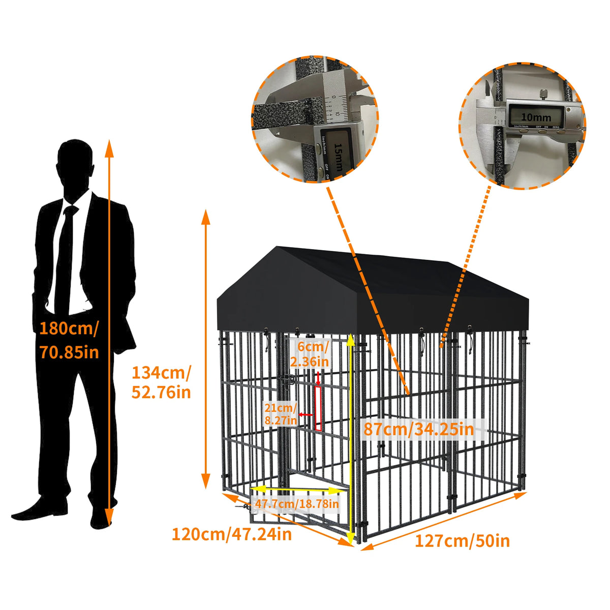 Outdoor Heavy Duty Metal Dog Kennel And Secure Animal Enclosure