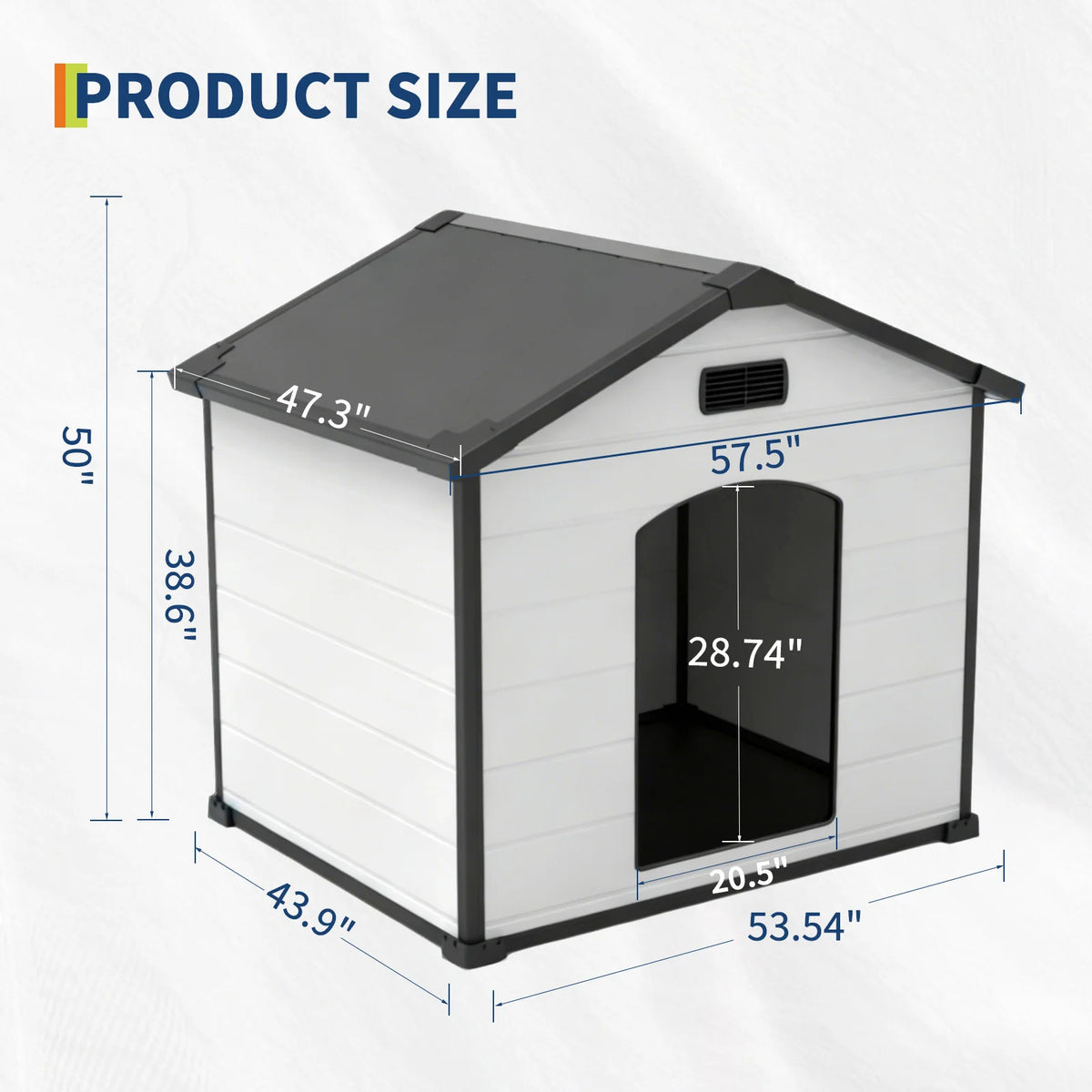 Waterproof Plastic Dog House With Removable Roof And Ventilation