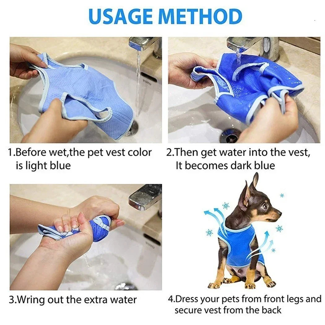 Dog Summer Cooling Vest, Pet Cooling Clothes Dog Cat Cooling Vest, Summer Heat Relief Vest Pet Dog Clothes Summer Clothes