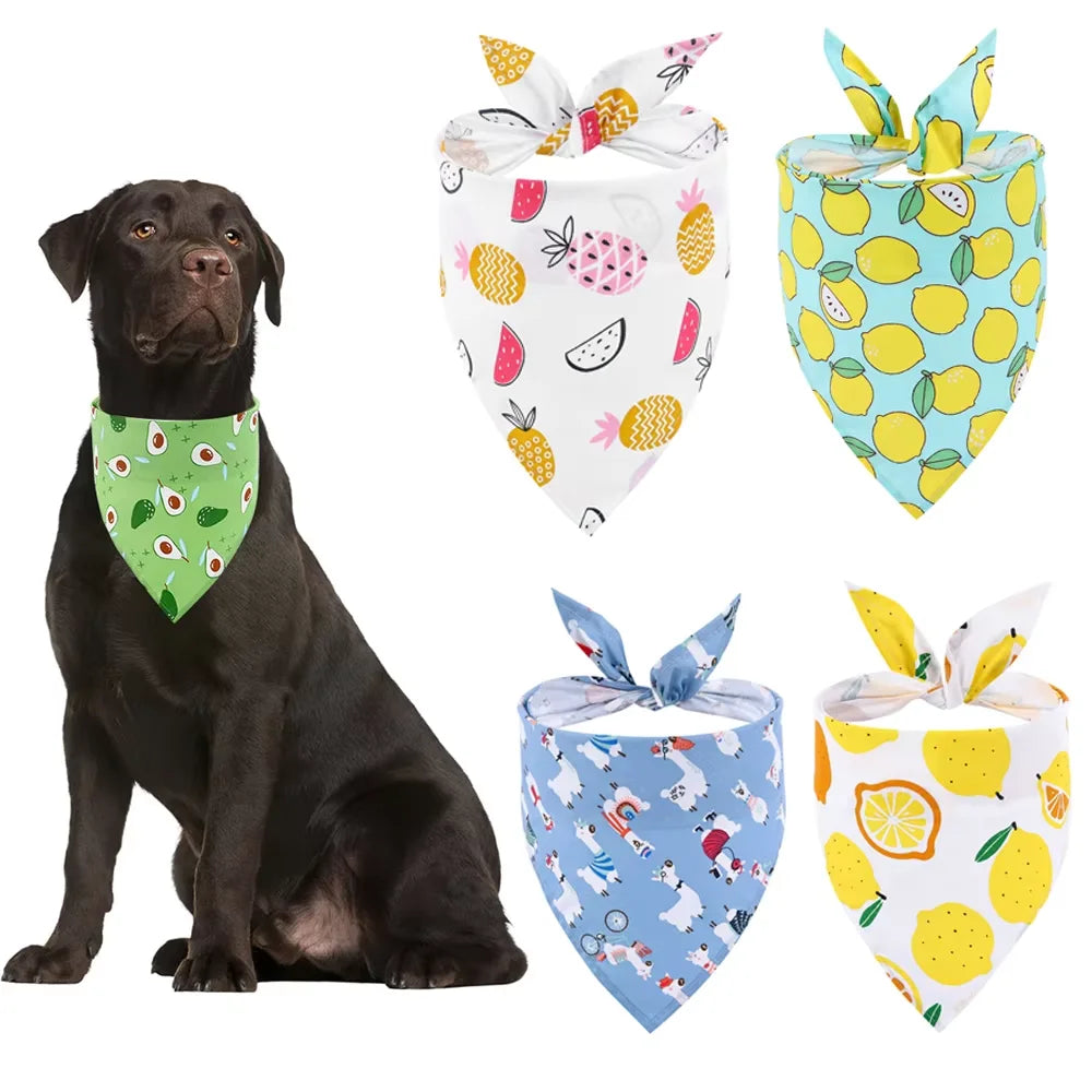 Washable Soft Dog Bandana Scarf Adjustable Pet Neck Kerchief