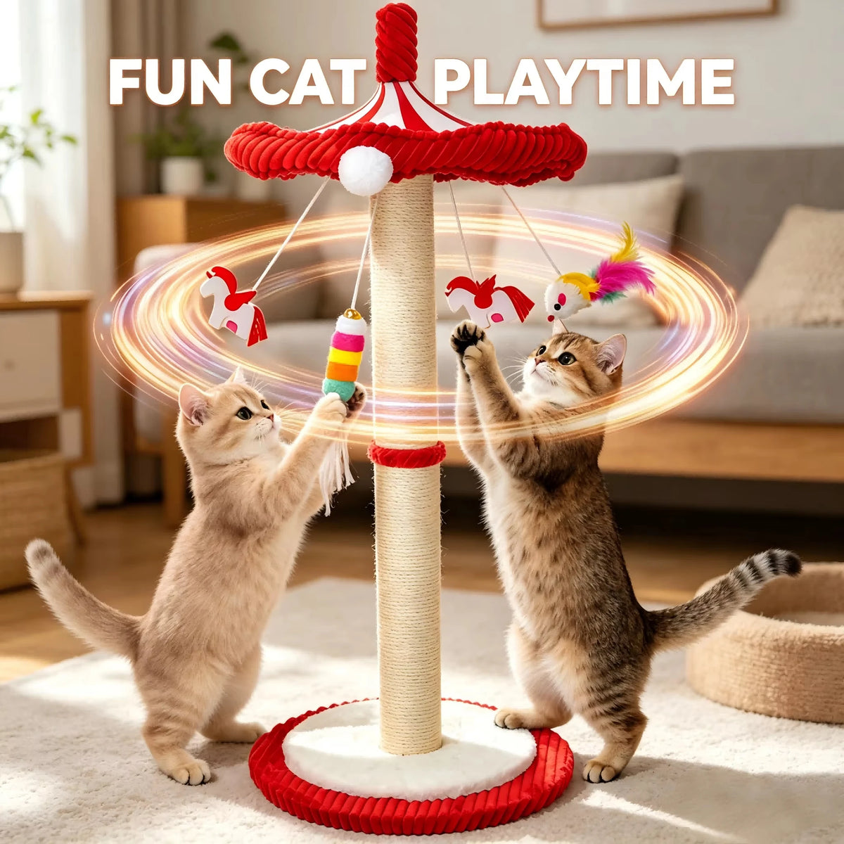 CWV Rotating Cat Scratching Post And Tower For Indoor Cats