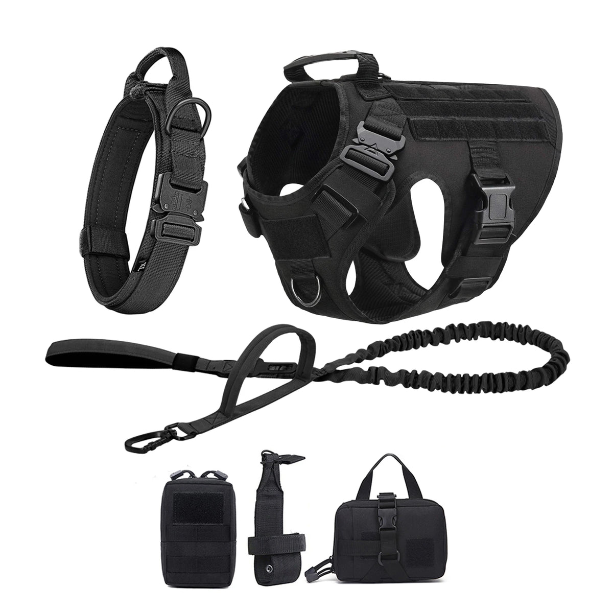 Tactical Nylon Dog Harness Padded Quick Release Buckle For Training