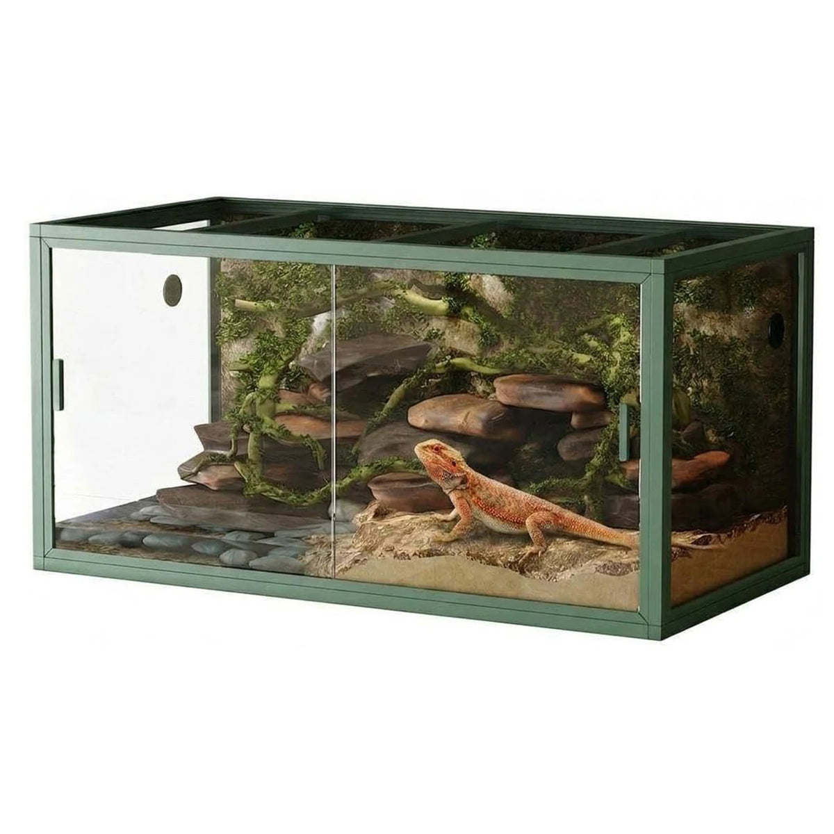 120 Gallon Reptile Terrarium, 4x2x2 ft Front Opening Glass Enclosure,Reptile Tank with Screen Top Ventilation for Lizard Snake